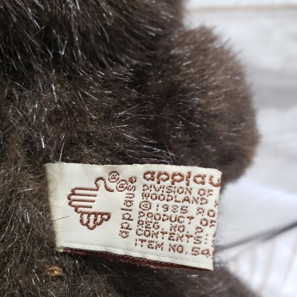 Vintage Applause Wood Face Bear Posable Stuffed Animal 12" 1985 Robert Raikes - Picture 5 of 7